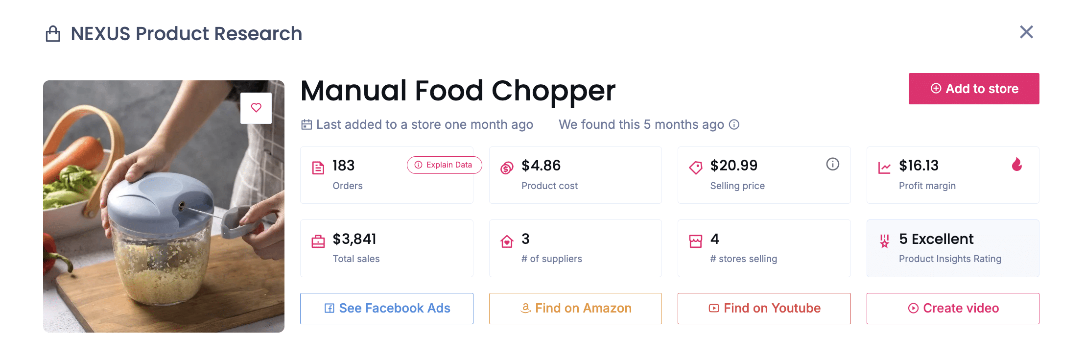 Manual Food Chopper (Pull-Cord)